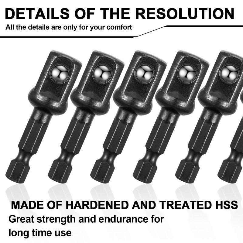 Mudder Impact Adapter Square Socket for Drills Extension Driver Bits Hex Impact Socket Adapter for Automotive DIY - Image 4