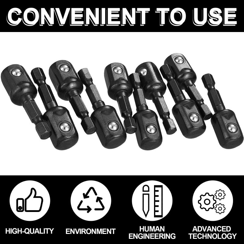 Mudder Impact Adapter Square Socket for Drills Extension Driver Bits Hex Impact Socket Adapter for Automotive DIY - Image 3
