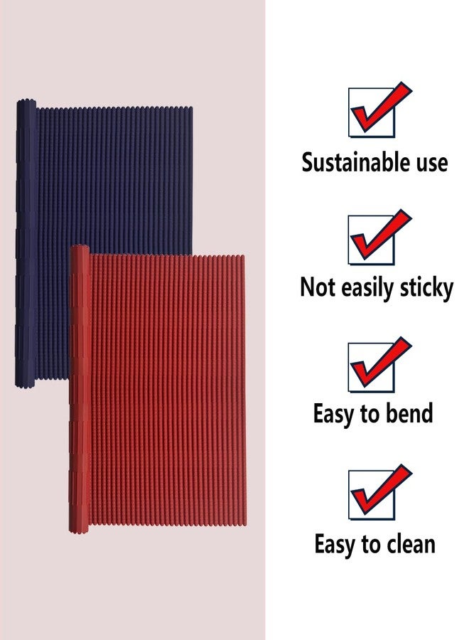 Esamploe 2 Pcs Silicone Sushi Mat,Non Stick Silicone Sushi Roll Mat,Durable Silicone Sushi Roller,Reusable and Easy to Clean,Home Kitchen DIY Sushi Silicone Making Tools(Red/Blue) - Image 3