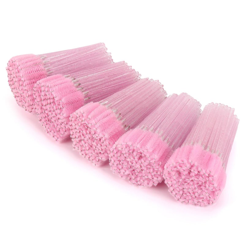 Tbestmax 500 Disposable Mascara Wands Eyelash Brush Spoolies for Eyebrow Eye Lash Extension Pink - Image 1