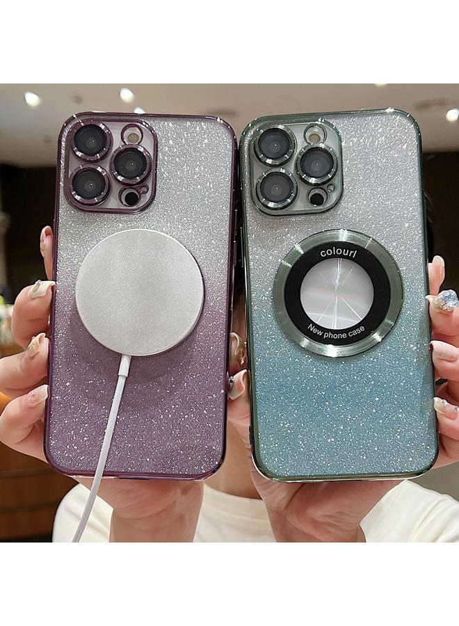 اس-توب جراب لهاتف iPhone 16، جراب هاتف MagSafe TPU مطلي بالكهرباء، لامع متدرج - Image 3