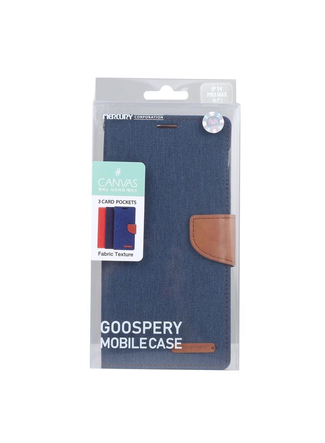 GOOSPERY Case For iPhone 14 Pro CANVAS DIARY Canvas Texture Flip Leather Phone Case  - Image 4