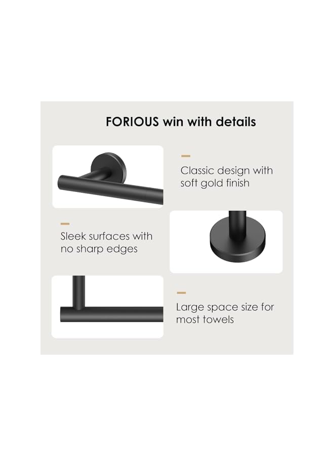 promass Towel Bar, 40cm Brushed Nickel Hand Towel Holder, Waterproof Rustproof Wall Mounted Towel Bar, Stainless Steel Towel Bar, Modern Design Towel Racks Suitable for Bathroom, Kitchen, RV - Image 2