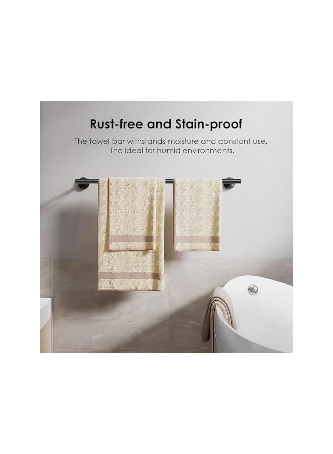 promass Towel Bar, 40cm Brushed Nickel Hand Towel Holder, Waterproof Rustproof Wall Mounted Towel Bar, Stainless Steel Towel Bar, Modern Design Towel Racks Suitable for Bathroom, Kitchen, RV - Image 3