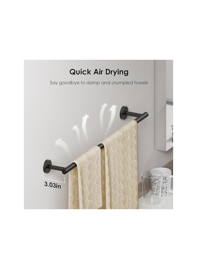 promass Towel Bar, 40cm Brushed Nickel Hand Towel Holder, Waterproof Rustproof Wall Mounted Towel Bar, Stainless Steel Towel Bar, Modern Design Towel Racks Suitable for Bathroom, Kitchen, RV - Image 4