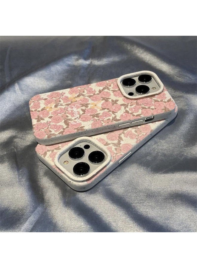 جراب هاتف iPhone 16 Pro، جراب هاتف وردي لطيف، بنمط فراشة، غطاء TPU عالي الجودة وجراب PC صلب، مضاد للخدش، مصمم للنساء والفتيات والمراهقات - Image 2
