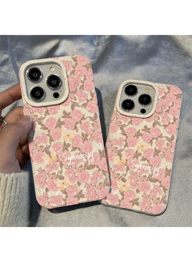 جراب هاتف iPhone 16 Pro، جراب هاتف وردي لطيف، بنمط فراشة، غطاء TPU عالي الجودة وجراب PC صلب، مضاد للخدش، مصمم للنساء والفتيات والمراهقات - Image 3