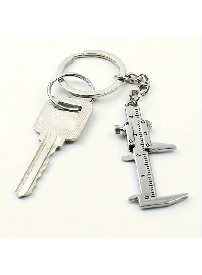 Silvery Mini Vernier Caliper Keychain Portable Zinc Alloy Measuring Tool 0 40mm No Power Required - Image 5