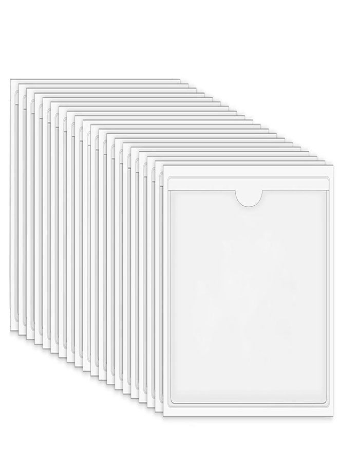 HAWAWA 20 PCS Self Adhesive Index Card Pockets with Top Open, Clear Plastic Label Holder for Cards of Note, Library and Business, Adhesive Label Pockets & Card Holder A5 14.8×21cm (Index Card not Included) - Image 1