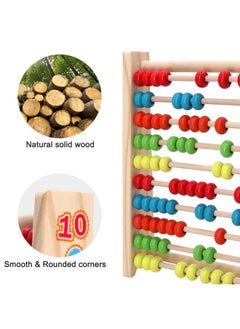 Sealive Classic Wooden Abacus For Kids Math, Educational Counting Toy With 100 Beads, 123 Learning Number Abacus For Toddler, Mathematics Toy Beads Game For Preschool Children Kindergarten  - Image 4