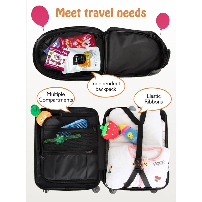 Luggage Set, Luggage and Backpack, Toddler lightweight trolley case with spinner wheels, Hardside carry-on suitcase for boys and girls Yellow - Image 5