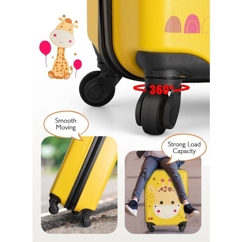 Luggage Set, Luggage and Backpack, Toddler lightweight trolley case with spinner wheels, Hardside carry-on suitcase for boys and girls Yellow - Image 3