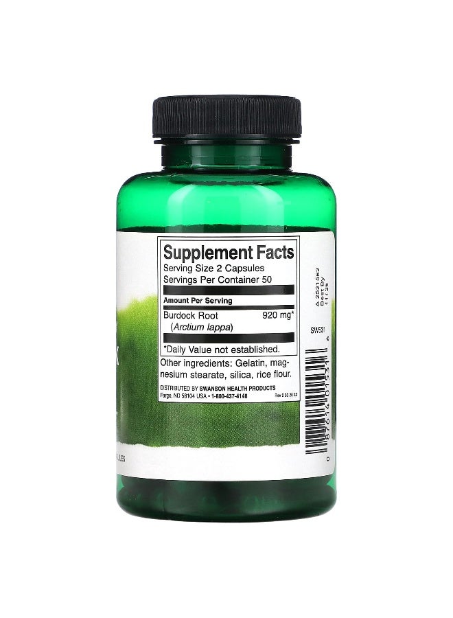 Swanson, Full Spectrum Burdock Root, 460 mg, 100 Capsules - Image 2