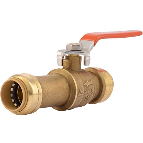 SharkBite 3/4 Inch Slip Ball Valve, Push to Connect Brass Plumbing Fitting, PEX Pipe, Copper, CPVC, PE-RT, HDPE, 24736LF - Image 1