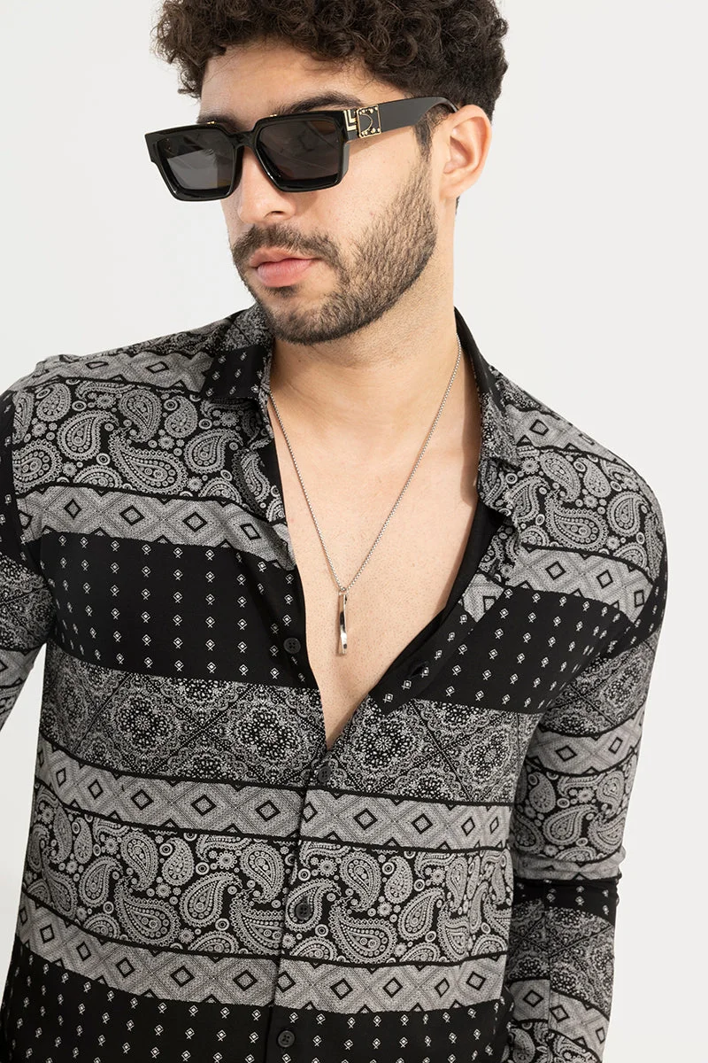 SNITCH Boho Art Black Shirt