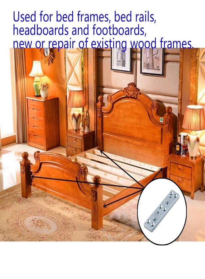 WANLIAN 4 Sets Bed Rail Brackets,Heavy Duty Bed Rail Fittings for Connecting to Wood, Headboards and Foot-Boards, with Screws - Image 3