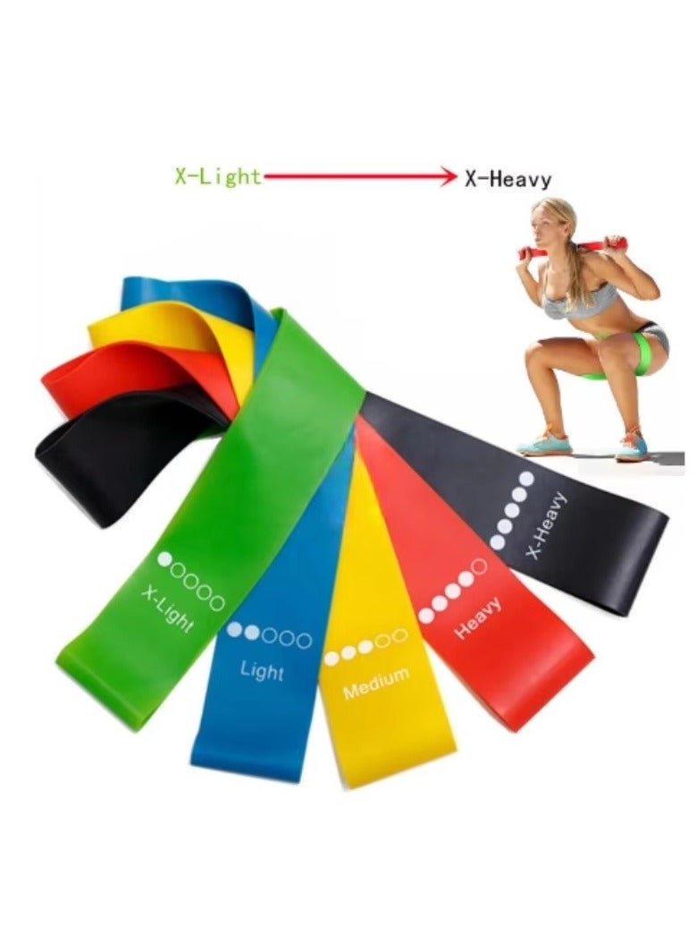 Generic 5-Piece Resistance Loop Exercise Bands TPE Resistance Bands Fitness Set Rubber Loop Bands Strength Training Workout Expander Yoga Gym Equipment Elastic Rubber Loop With Carry Bag Set - Image 1