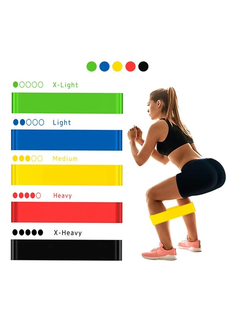 Generic 5-Piece Resistance Loop Exercise Bands TPE Resistance Bands Fitness Set Rubber Loop Bands Strength Training Workout Expander Yoga Gym Equipment Elastic Rubber Loop With Carry Bag Set - Image 2