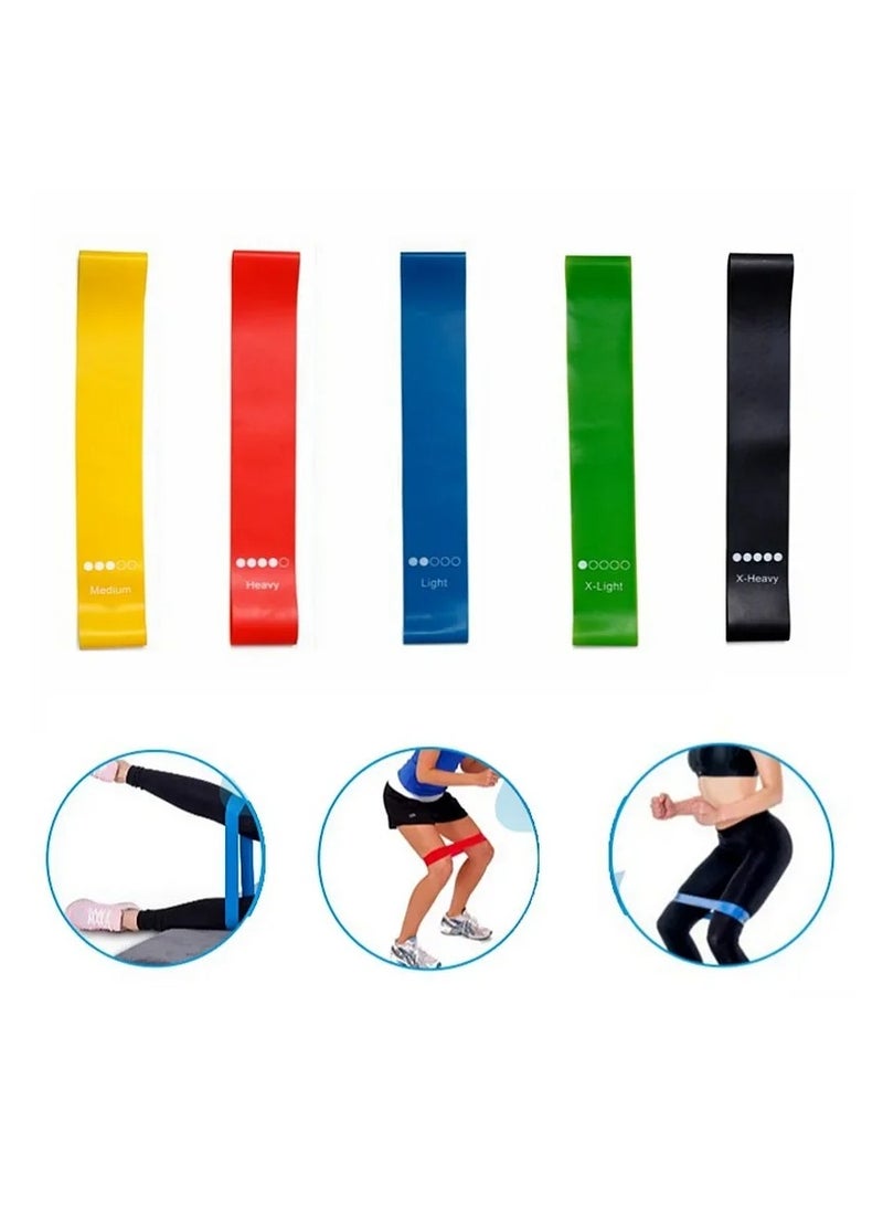 Generic 5-Piece Resistance Loop Exercise Bands TPE Resistance Bands Fitness Set Rubber Loop Bands Strength Training Workout Expander Yoga Gym Equipment Elastic Rubber Loop With Carry Bag Set - Image 3