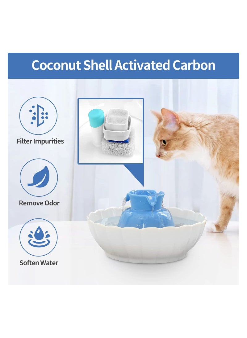 Pet Fountain Replacement Filters Set 8 Standard Filters and 2 Foam Filters Premium Quality for Tritone Fiumi Lotus Ceramic Pet Water Fountains  - Image 3