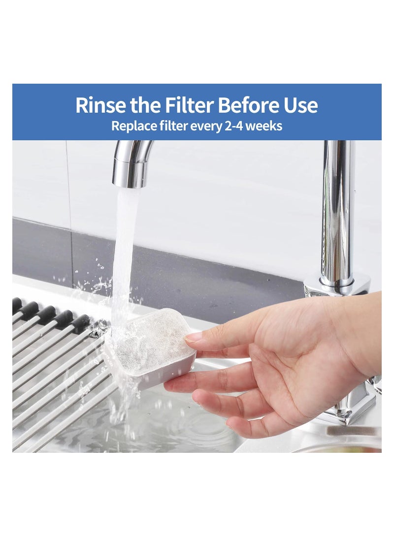 Pet Fountain Replacement Filters Set 8 Standard Filters and 2 Foam Filters Premium Quality for Tritone Fiumi Lotus Ceramic Pet Water Fountains  - Image 4