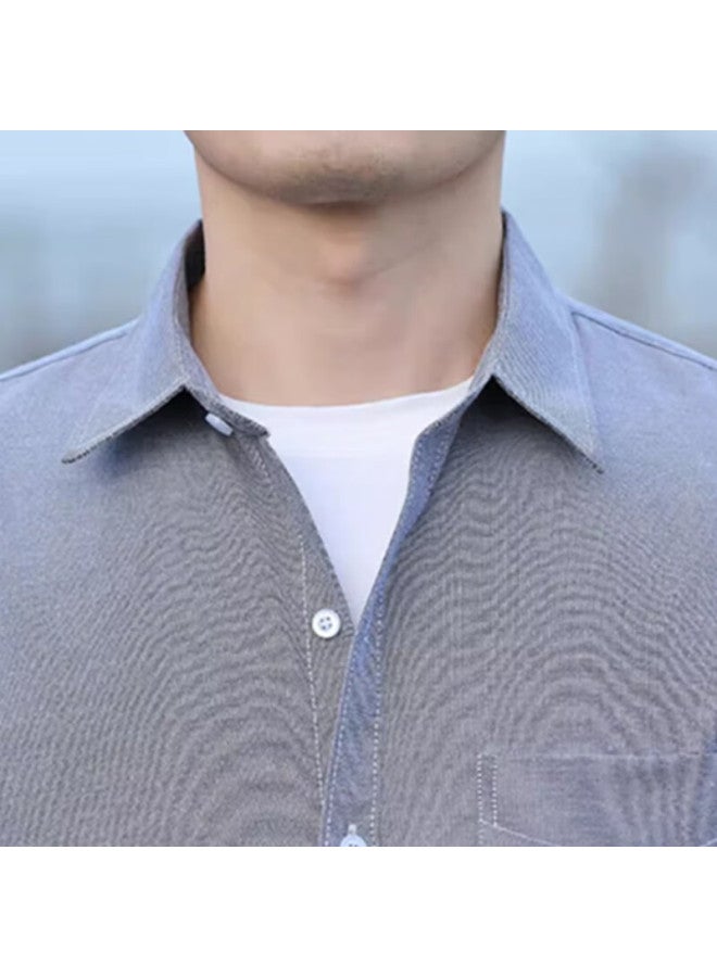 Tucano Tucano Men's Oxford Fashion Korean Style Shirt Long Sleeve Shirt Trendy Cotton Comfortable All-match Men's Clothing Lake Blue 4xl - Image 2