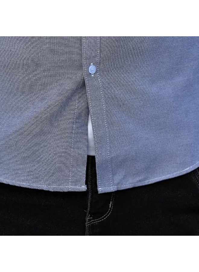 Tucano Tucano Men's Oxford Fashion Korean Style Shirt Long Sleeve Shirt Trendy Cotton Comfortable All-match Men's Clothing Lake Blue 4xl - Image 5