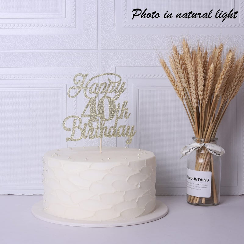 RSSTARXI 1 حزمة سعيدة 40 عيد ميلاد كعكة Topper Glitter 40 & هتافات رائعة إلى 40 سنة من عمر الأربعين ، - Image 4