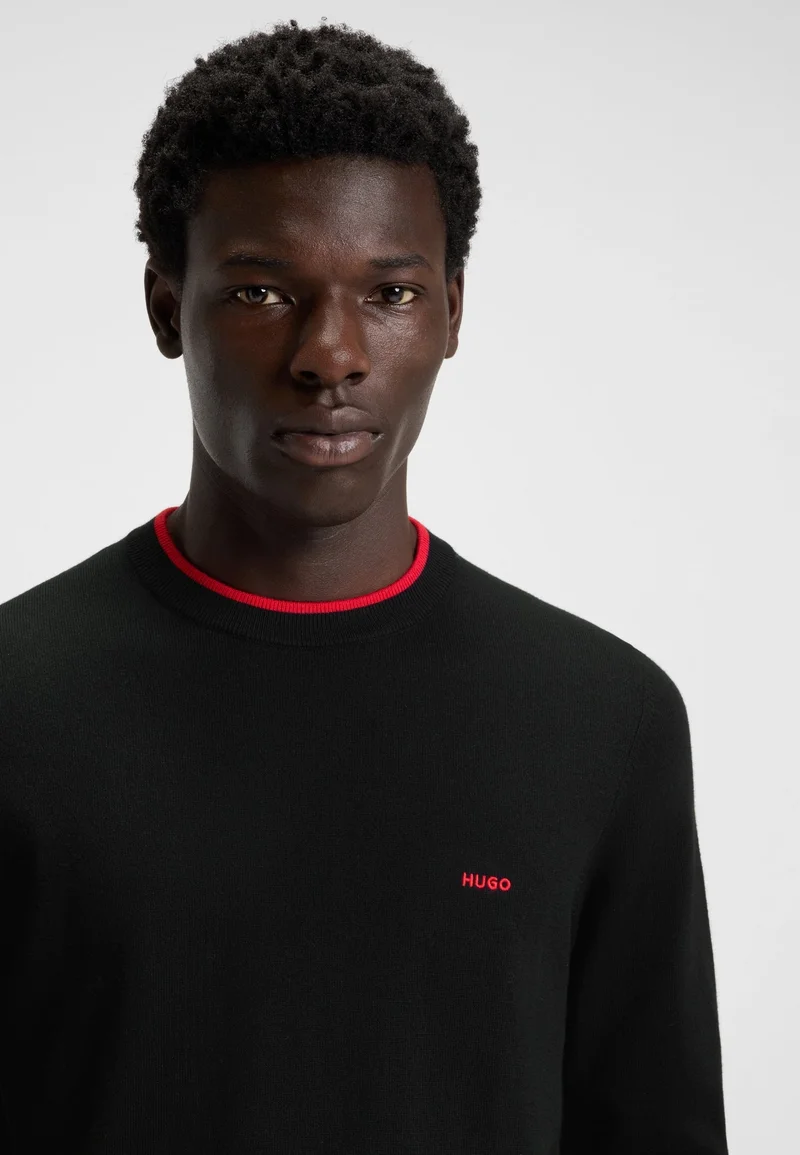 HUGO Black Regular-fit sweater in a cotton blend for Men | Best Price UAE