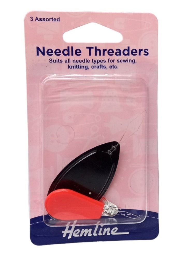 Hemline - 3 Piece Set of Needle Threaders Suit All Needle Types For Sewing Knitting Crafts Etc - Image 1