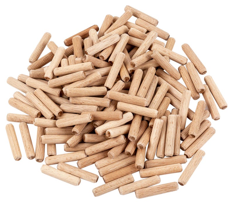 BICB 1/4″ X 1.5″ Fluted Beechwood Dowel Pins – 100 pcs Hardwood Alignment Dowels with Chamfered Ends for Fast Insertion & Strong Glue Joints - Image 1