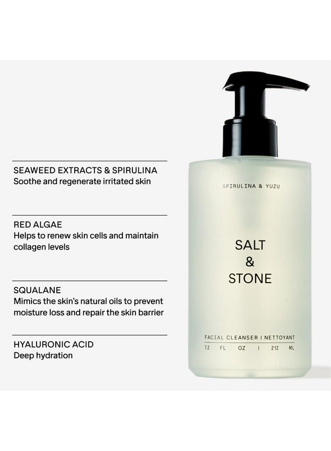 سولت اند ستون منظف الوجه سبيرولينا ويوزو، غسول لطيف للوجه، مزيل مكياج + يقلل المسام لجميع أنواع البشرة، نباتي (7.2 أونصة) - Image 5