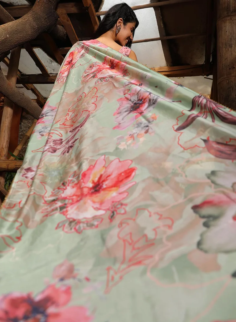  قصة Women's Blush Pink Botanical Kurti And Sharara Set