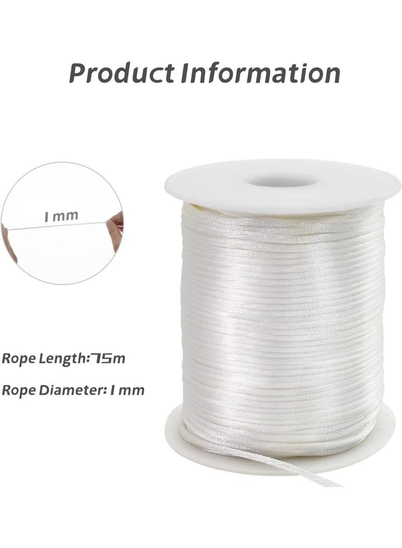 75-meter Nylon Satin Rattail Cord For Chinese Knotting Rattail Beading Macrame Friendship Bracelet Jewelry Making - Image 2