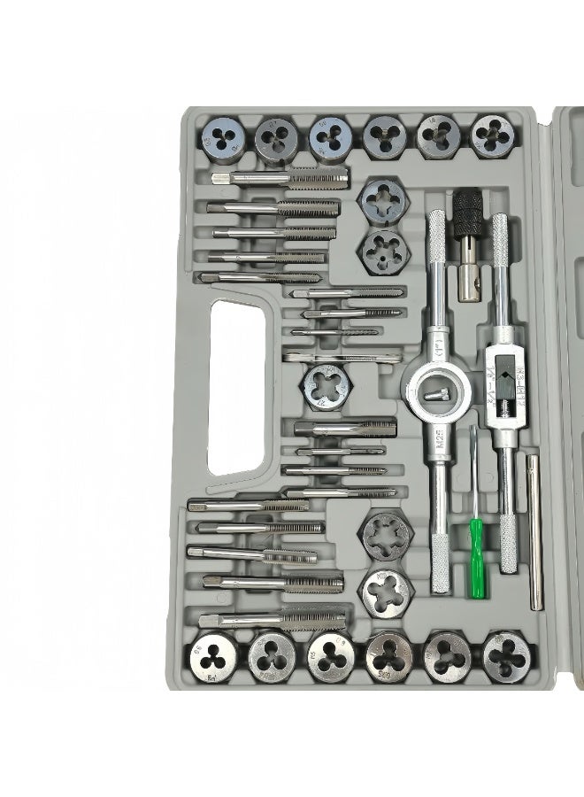 Universal 40-Piece Heavy-Duty Tap and Die Set, Metric Threading Tool Kit (M3–M12), Durable Steel Thread Repair Set for Professional Mechanics and Workshops - Image 2
