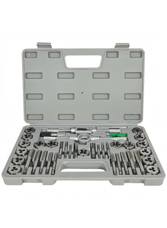 Universal 40-Piece Heavy-Duty Tap and Die Set, Metric Threading Tool Kit (M3–M12), Durable Steel Thread Repair Set for Professional Mechanics and Workshops - Image 1