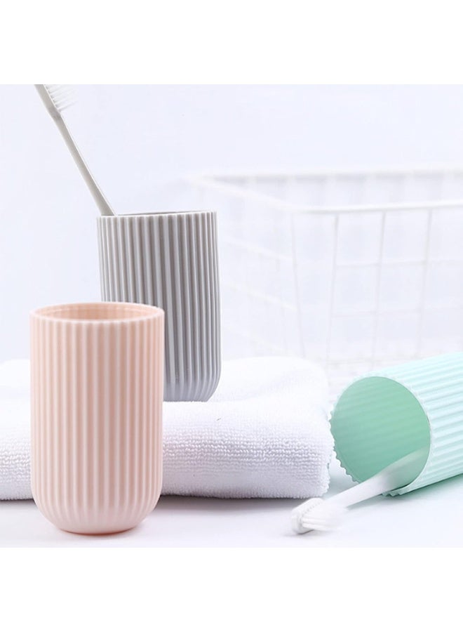 حامل فرشاة أسنان محمول مع غطاء - حافظة لفرشاة الأسنان ومعجون الأسنان للسفر - حامل فرشاة أسنان صغير الحجم ومتين وصحي للمنزل والمكتب والسفر - متعدد الألوان - Image 3