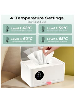 Generic Baby Wipe Warmer With 4 Level emperature Control, Large Capacity Diaper Wipes Warmer with Mirror, Towel,Wet Tissue Facial Mask Warmer,Innovative Spring Design,Quick Even Heating Preservation  - Image 2