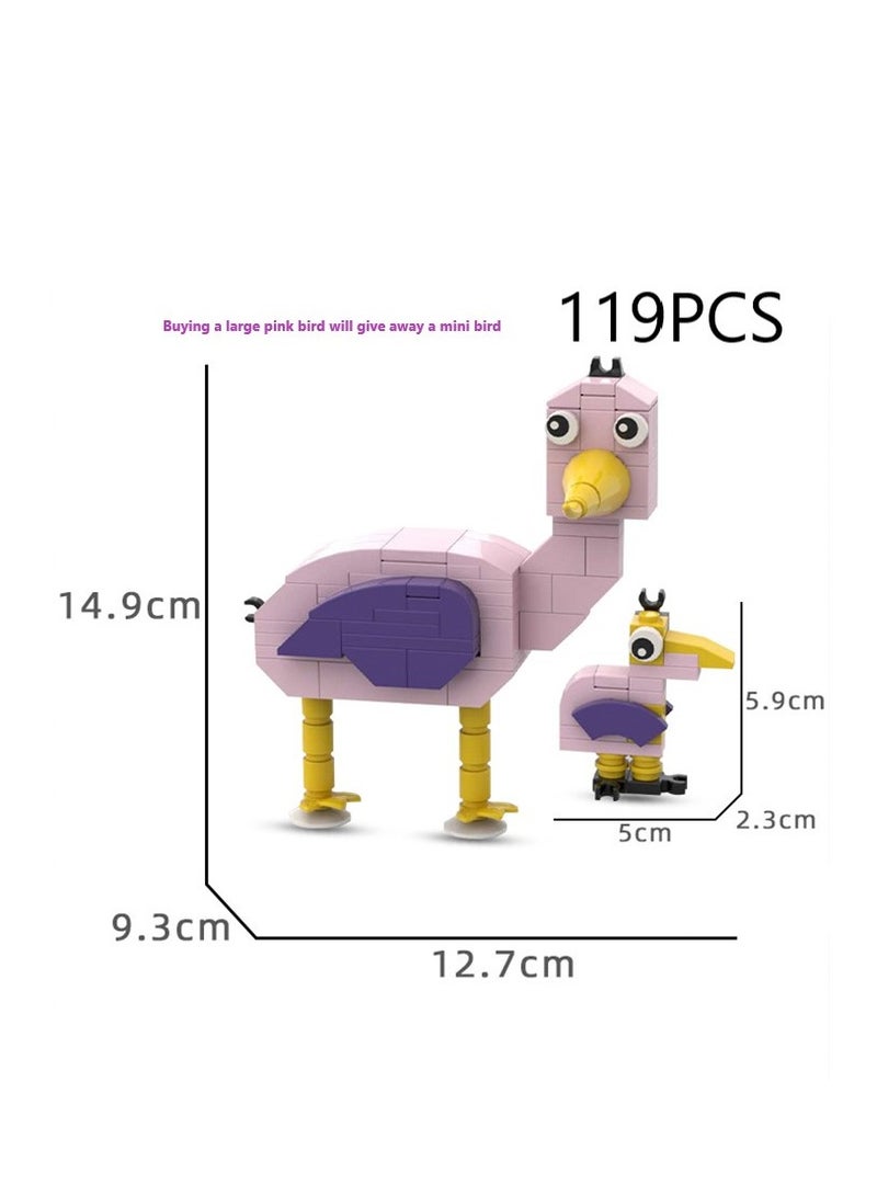 119Pcs Large Size Toy Building Blocks First Quarter Garten Of Banban Gifts For Children'S Day Ideas Toys Gifts For Adult & Kids Pink Bird
