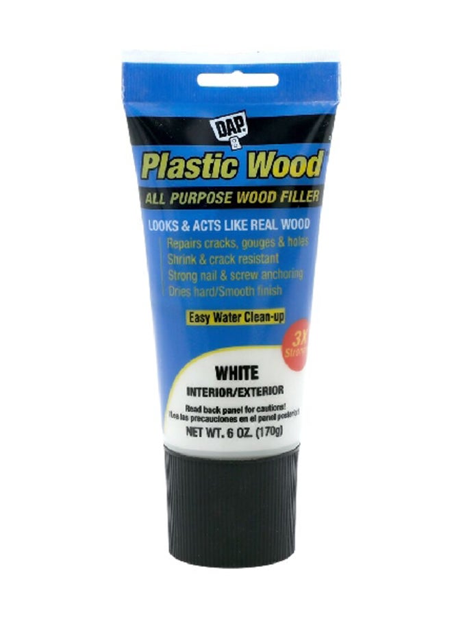 Dap Plastic Wood All Purpose Crack Repair Wood Filler White 6 oz 00585 - Image 1