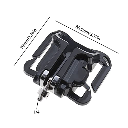Micro Traders 2pcs Metal Camera Waist Belt Holder Camera Belt Clip 110x85mm Bearing Capacity 10KG Fast Loading for DSLR Camera Black - Image 3