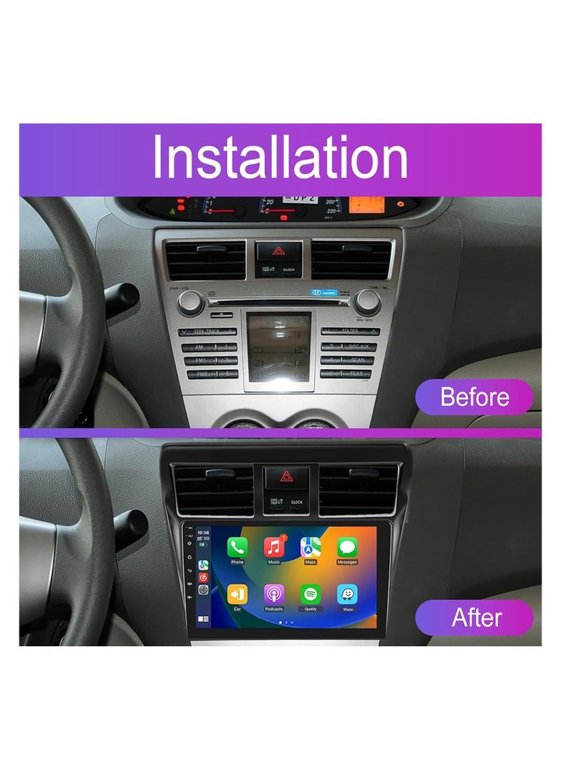 SHEZA STAR Android Car Stereo for Toyota VIOS Yaris 2007-2012 2GB RAM 32GB ROM 9 Inch Support Apple Carplay, MirrorLink WiFi BT, 2.5D IPS Touch Screen with AHD Camera Included  - Image 2
