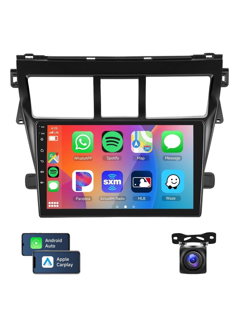 SHEZA STAR Android Car Stereo for Toyota VIOS Yaris 2007-2012 2GB RAM 32GB ROM 9 Inch Support Apple Carplay, MirrorLink WiFi BT, 2.5D IPS Touch Screen with AHD Camera Included  - Image 1