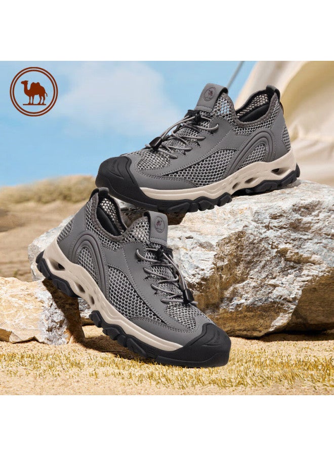 CAMELJEANS Luotuo Brand Men's Outdoor Soft Cushioning Anti-collision Hiking Shoes, Mesh Breathable Casual Shoes, P14m379003, Gray, Size 42 - Image 2