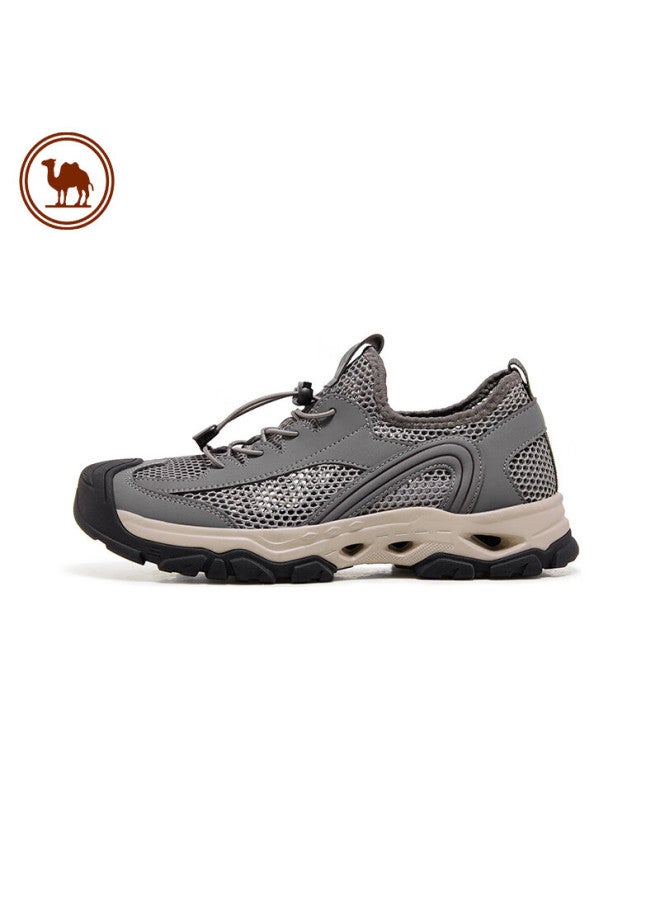 CAMELJEANS Luotuo Brand Men's Outdoor Soft Cushioning Anti-collision Hiking Shoes, Mesh Breathable Casual Shoes, P14m379003, Gray, Size 42 - Image 3