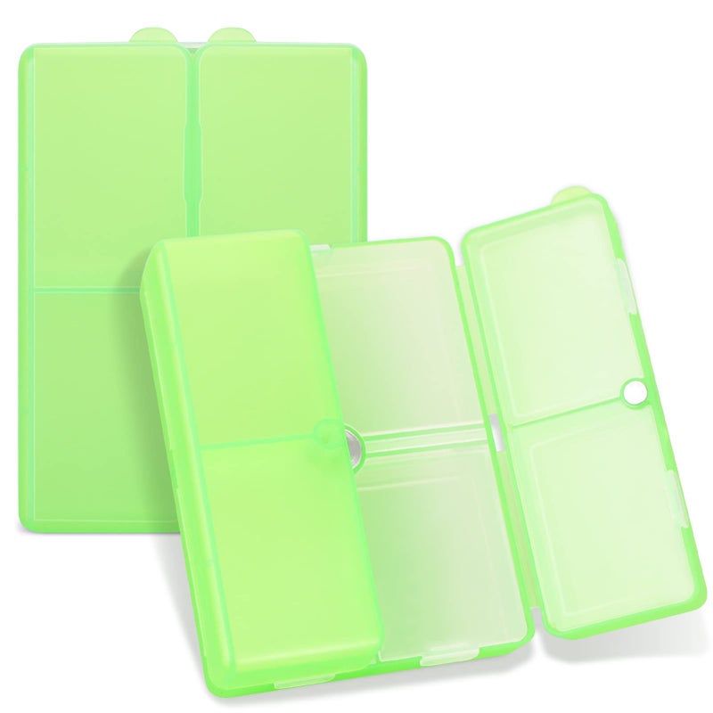 FYY Daily Pill Organizer,7 Compartments Portable Pill Case Travel Pill Organizer,[Folding Design] Large Pill Box for Purse Pocket to Hold Vitamins,Cod Liver Oil,Supplements and Medication-Clear Green - Image 1
