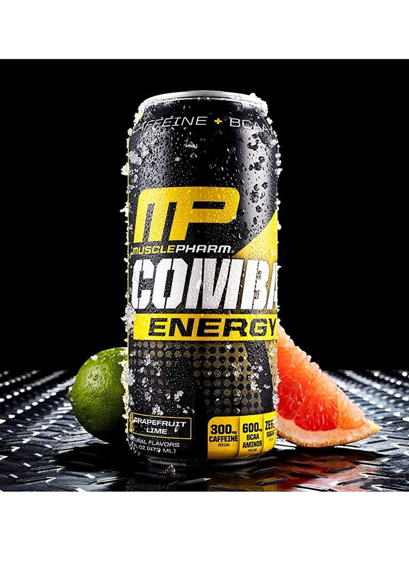 MusclePharm - MP Combat Energy Drink Grapefruit Lime 473ml Pack of 12 - Image 1