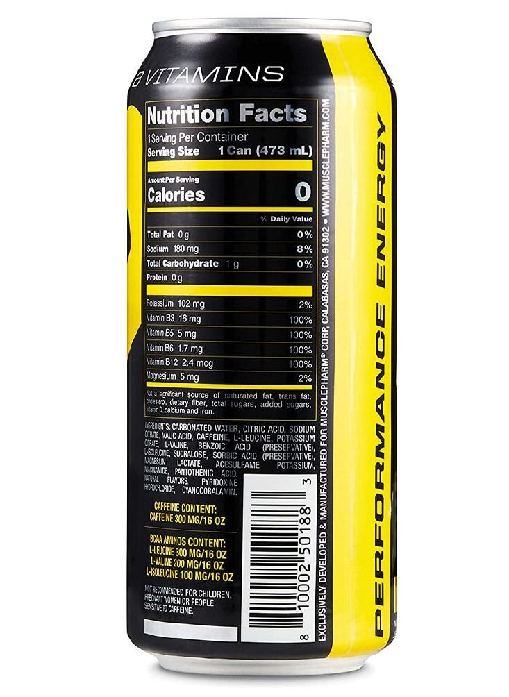 MusclePharm - MP Combat Energy Drink Grapefruit Lime 473ml Pack of 12 - Image 1