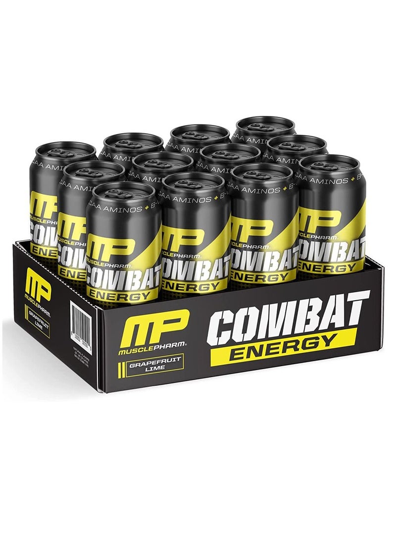 MusclePharm - MP Combat Energy Drink Grapefruit Lime 473ml Pack of 12 - Image 1