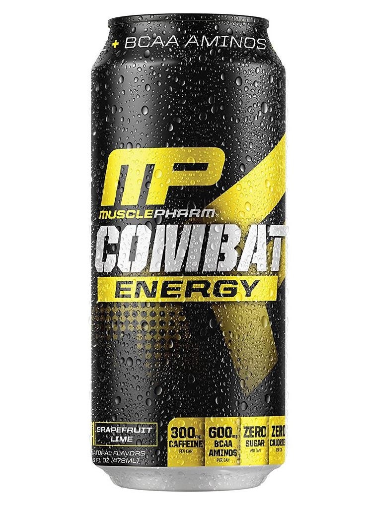 MusclePharm - MP Combat Energy Drink Grapefruit Lime 473ml Pack of 12 - Image 1